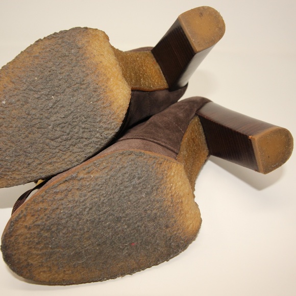 Tory Burch Ankle Suede Bootie Rubber Sole 9.5 - Picture 5 of 8